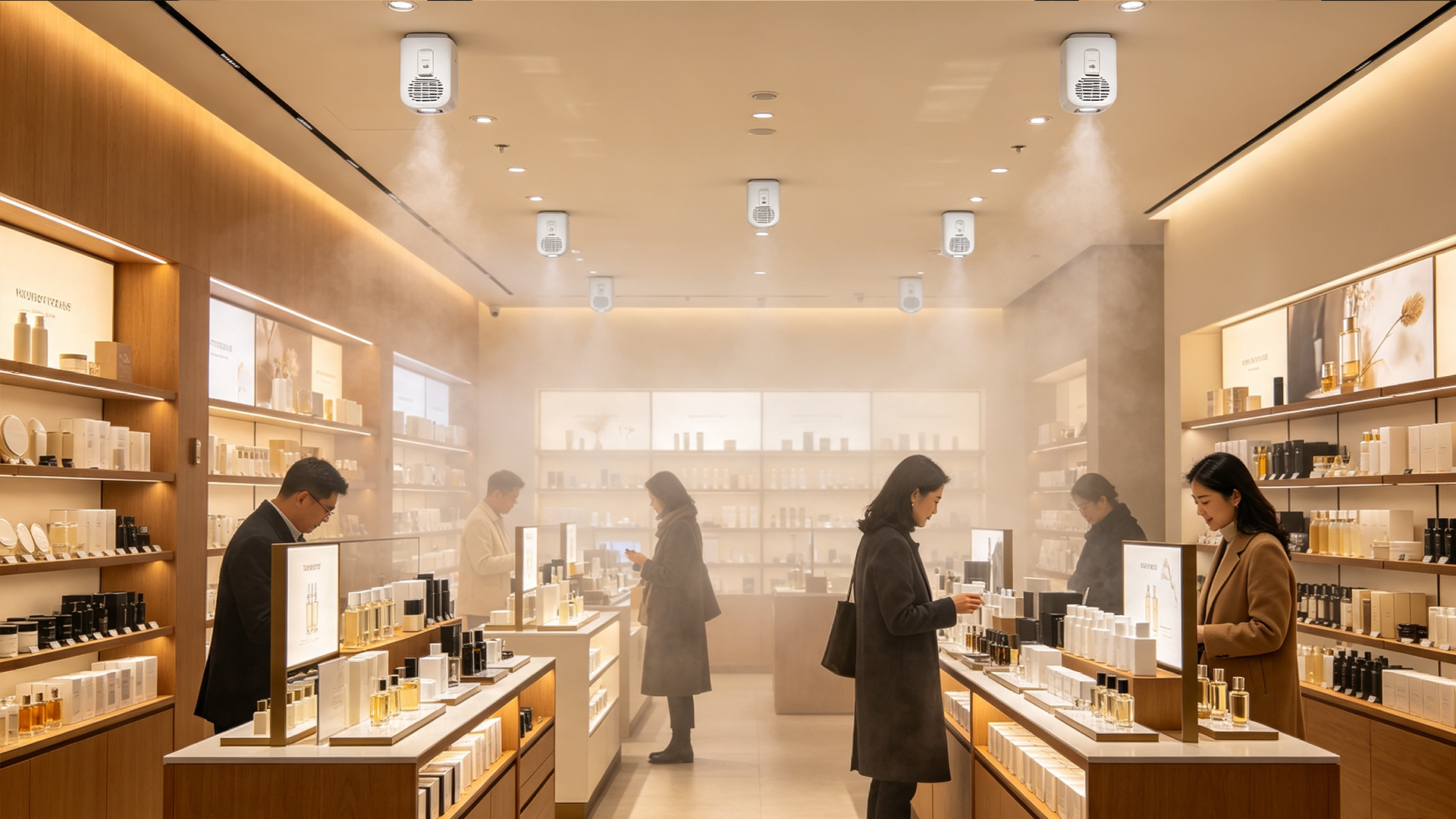 商用香薰服务banner，连锁门店空间实景